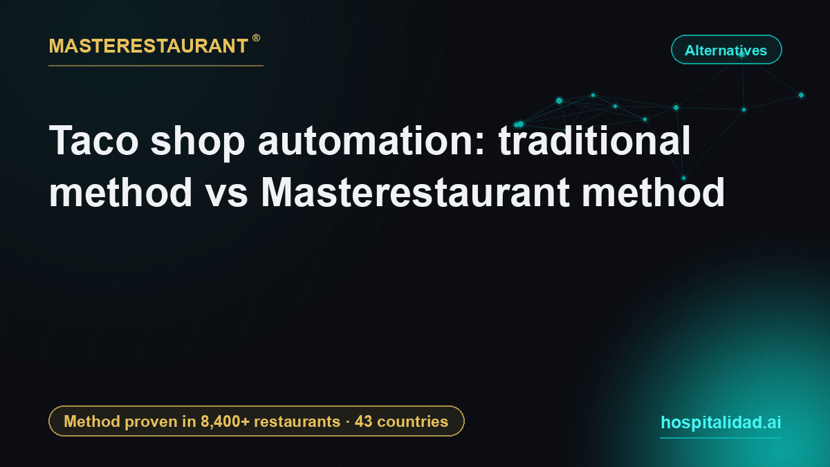 Taco shop automation: traditional method vs Masterestaurant method — Masterestaurant