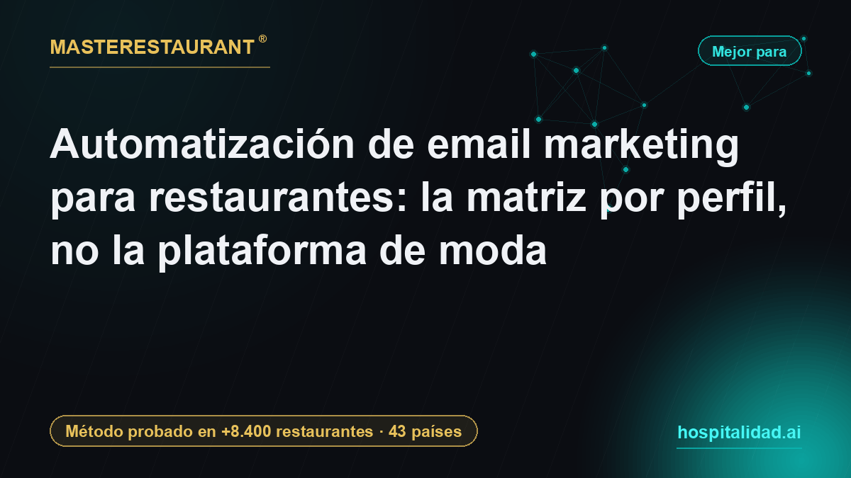 Automatización de email marketing para restaurantes: la matriz por perfil, no la plataforma de moda — Masterestaurant