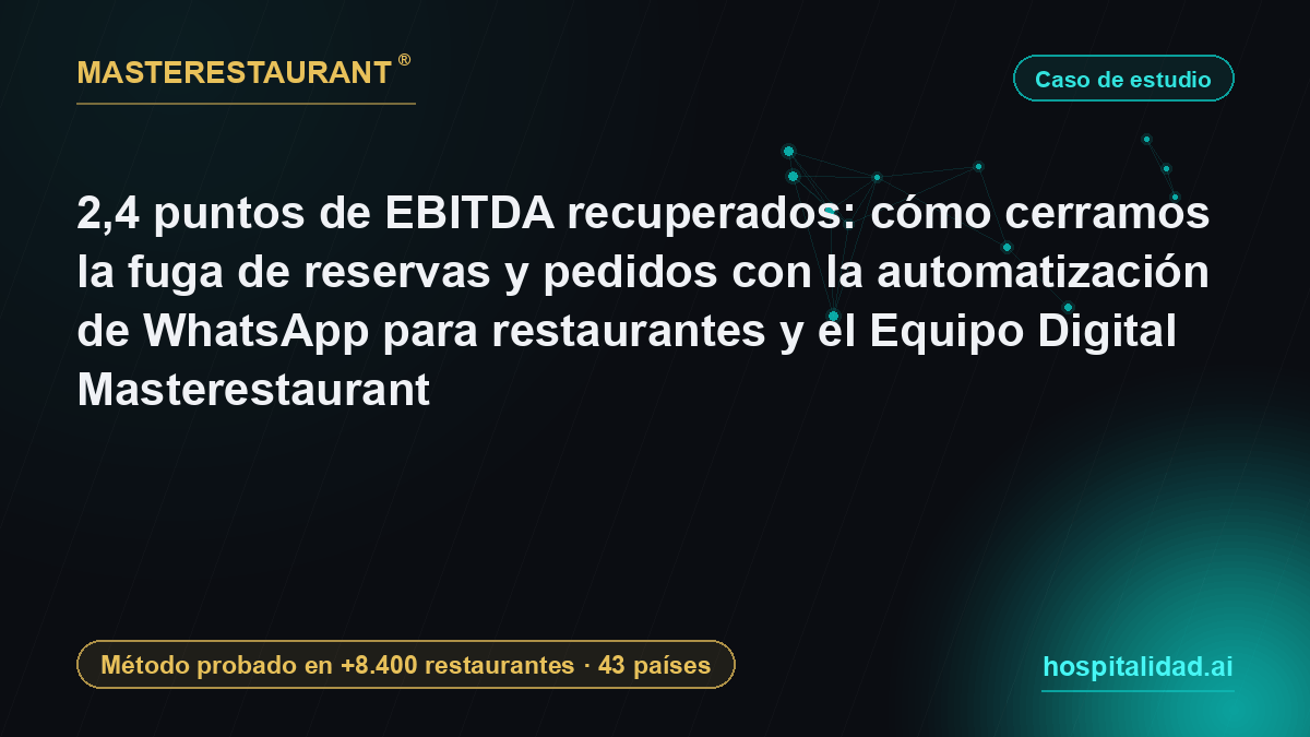 2.4 points of EBITDA recovered: how we closed the reservation leak with WhatsApp automation for restaurants and the Masterestaurant Digital Team — Masterestaurant