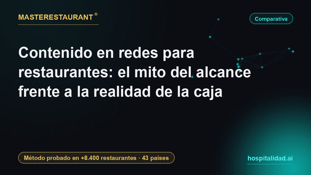 Contenido en redes para restaurantes: el mito del alcance frente a la realidad de la caja — Masterestaurant