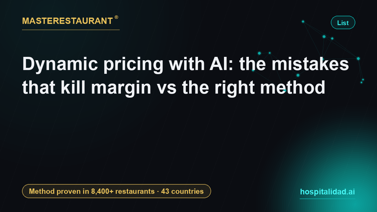 Dynamic pricing with AI: the mistakes that kill margin vs the right method — Masterestaurant