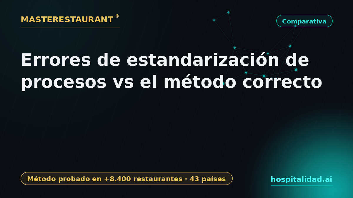 Mistakes in process standardization vs the right method — Masterestaurant