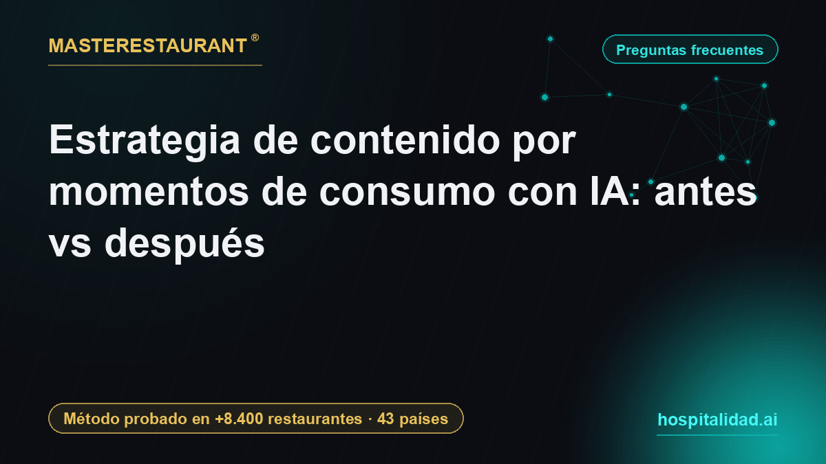 Content strategy by consumption moments with AI: before vs after — Masterestaurant