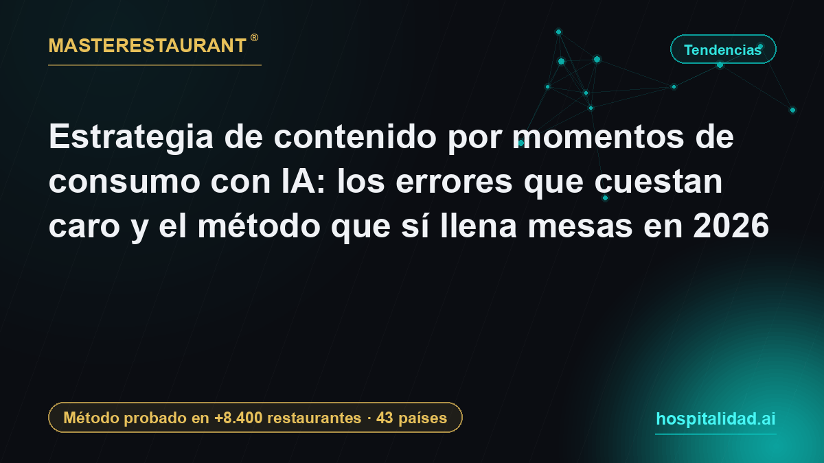 Estrategia de contenido por momentos de consumo con IA: los errores que cuestan caro y el método que sí llena mesas en 2026 — Masterestaurant