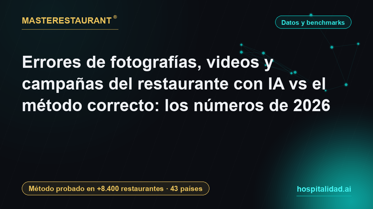 Restaurant photography, video and campaigns with AI: the mistakes versus the right method, with 2026 numbers — Masterestaurant
