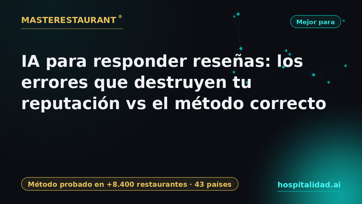 AI for restaurant reviews: the mistakes destroying your reputation vs the right method — Masterestaurant