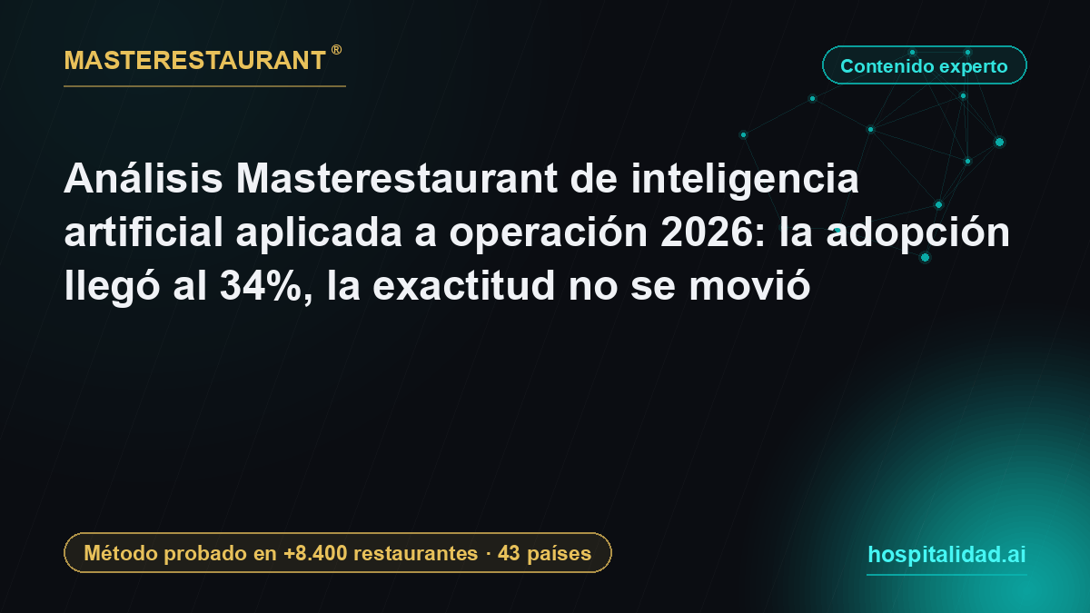 Masterestaurant analysis of artificial intelligence applied to operations 2026: adoption hit 34%, accuracy never moved — Masterestaurant