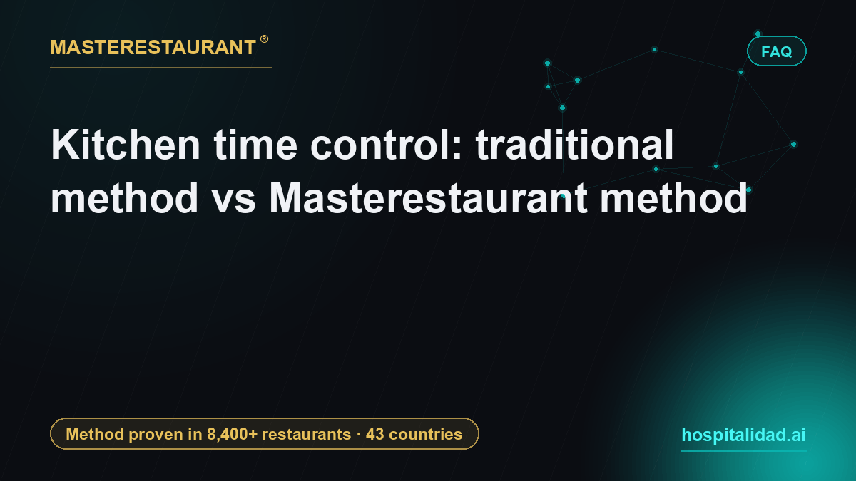 Kitchen time control: traditional method vs Masterestaurant method — Masterestaurant
