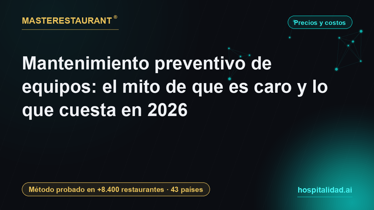 Preventive equipment maintenance: the myth that it costs too much and the 2026 numbers — Masterestaurant