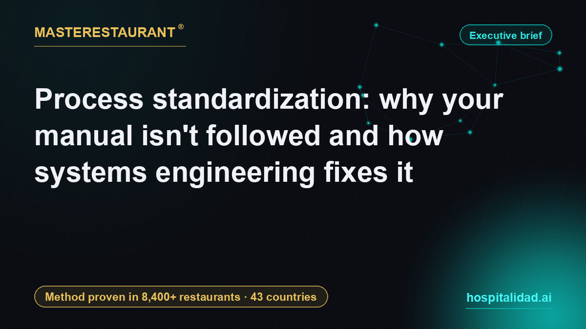 Process standardization: why your manual isn't followed and how systems engineering fixes it — Masterestaurant