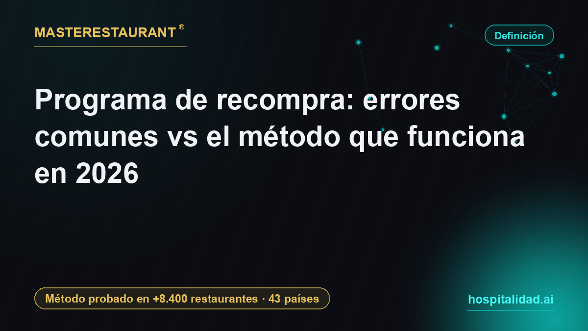Repurchase program mistakes vs the method that works in 2026 — Masterestaurant