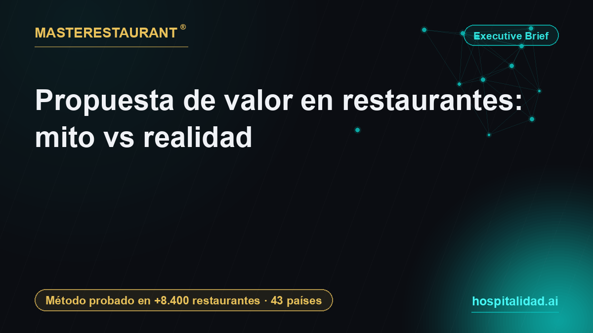 Restaurant value proposition: myth vs reality — Masterestaurant