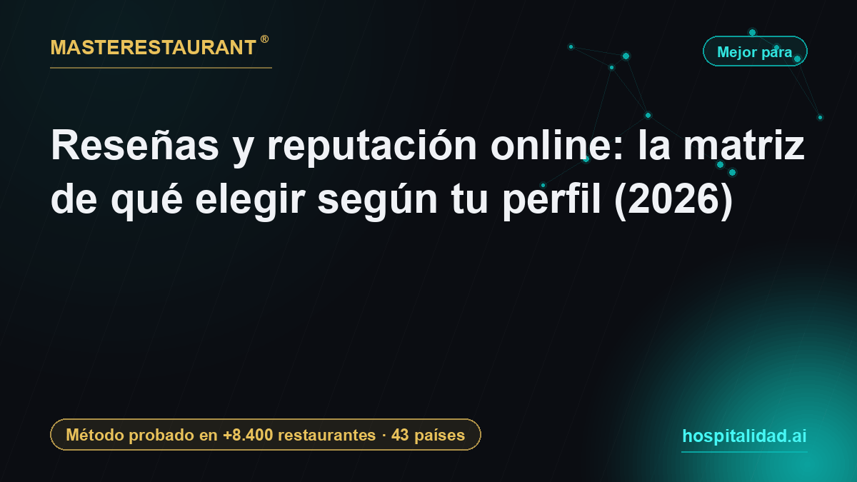 Online reviews and reputation: the decision matrix by operator profile (2026) — Masterestaurant