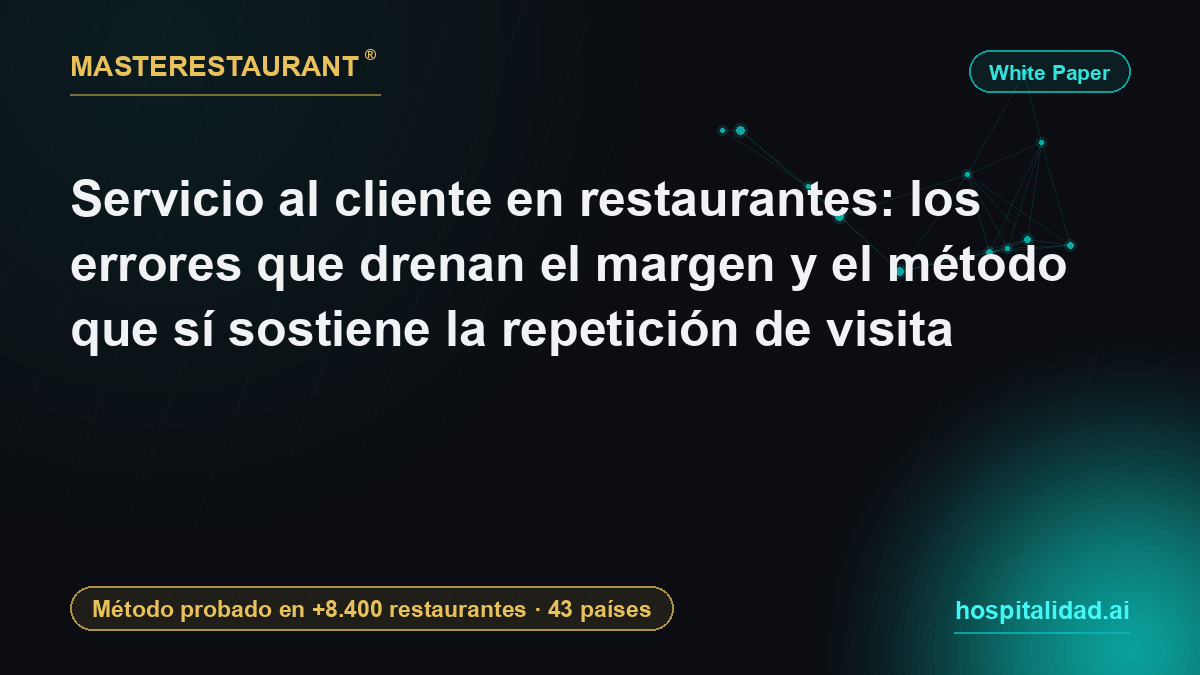 Restaurant customer service: the mistakes that drain margin and the method that sustains repeat visits — Masterestaurant